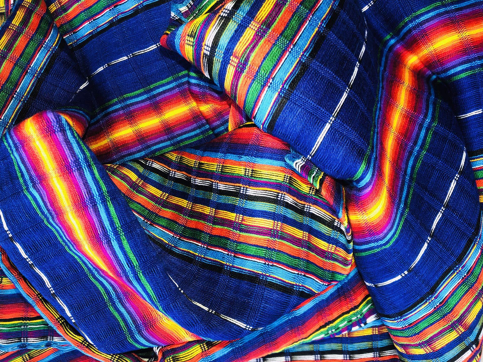 Generic Short Headwrap Scarf Hair Tie Turban Fabric Breathable Open Net Weave Bright Stripes Royal Blue