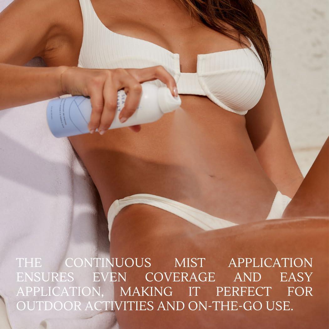 Sonrei Sonrei Sea Clearly Organic Mist Sunscreen | SPF 50, Broad Spectrum, Water-Resistant | Vegan, Non-Greasy | Ideal for Face & Body | 6 Fl Oz (Pack of 2)