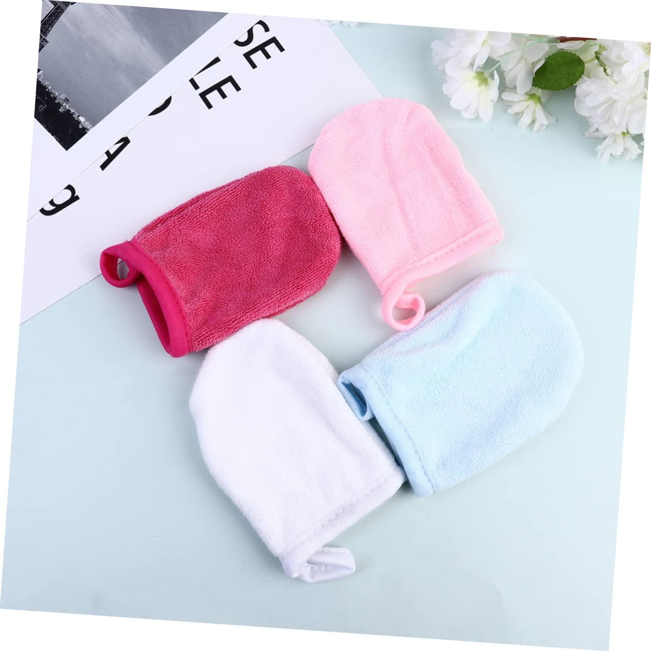 Healeved Healeved 3pcs Makeup Remover Gloves Facial Exfoliating Gloves Lint Wipes Makeup Wipes Scrub Gloves Exfoliating Nail Wipes for Gel Polish Face Wipes for Oily Skin Scrubber Skin Wipes Pink