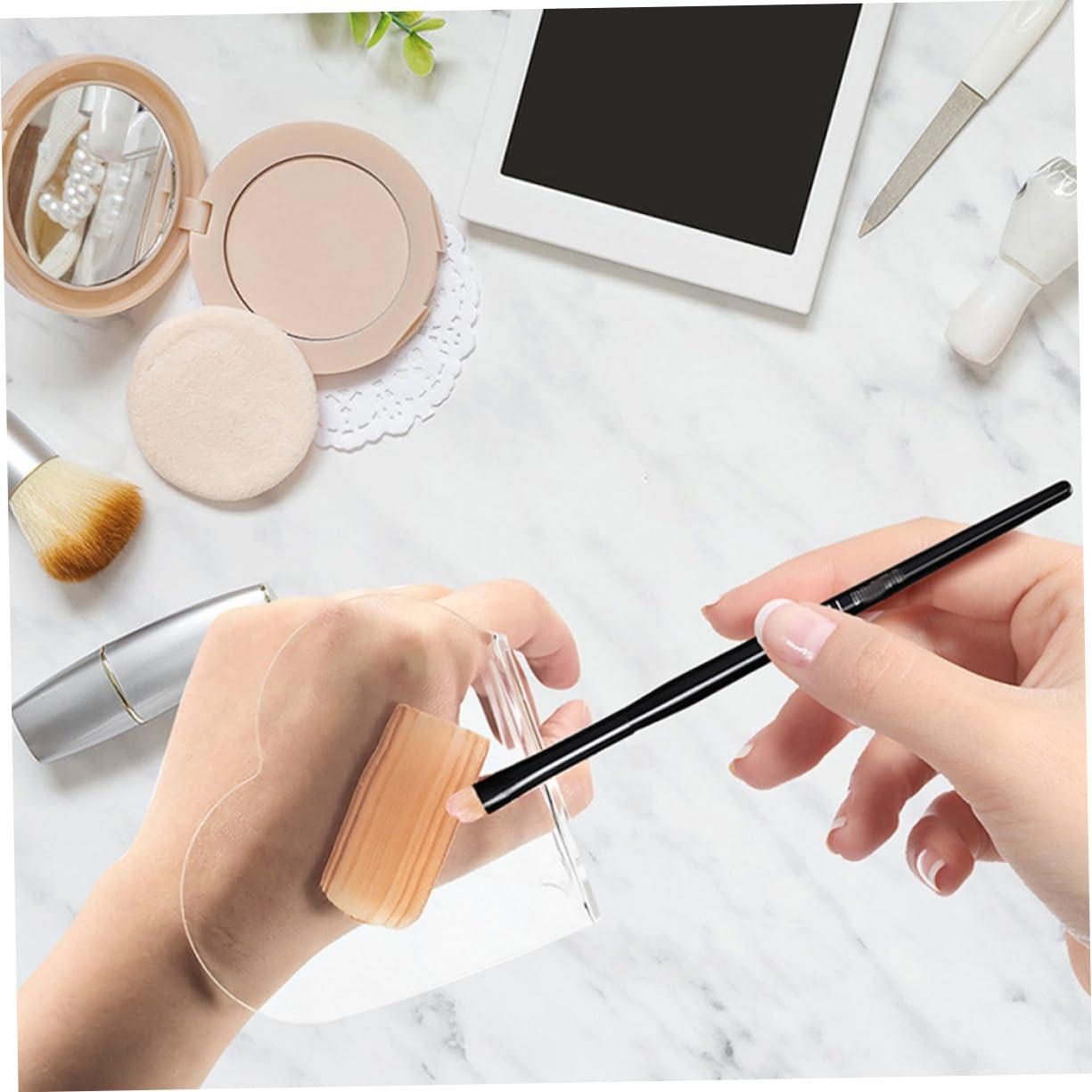 PHENOFICE PHENOFICE Handheld Heart Makeup Mixing Tray Acrylic Mixing Plate for Makeup Foundation Mixing Palette with Stainless Steel Spatula