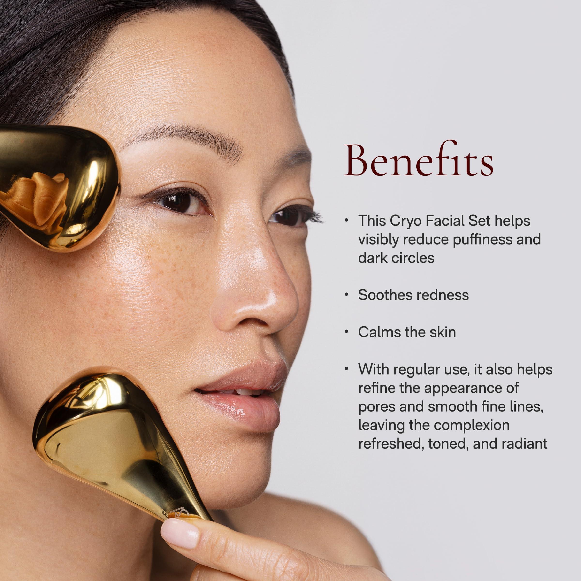 Angela Caglia Angela Caglia Gold Cryo Facial Set- Ice Globes for Face, Improve Circulation and Glow
