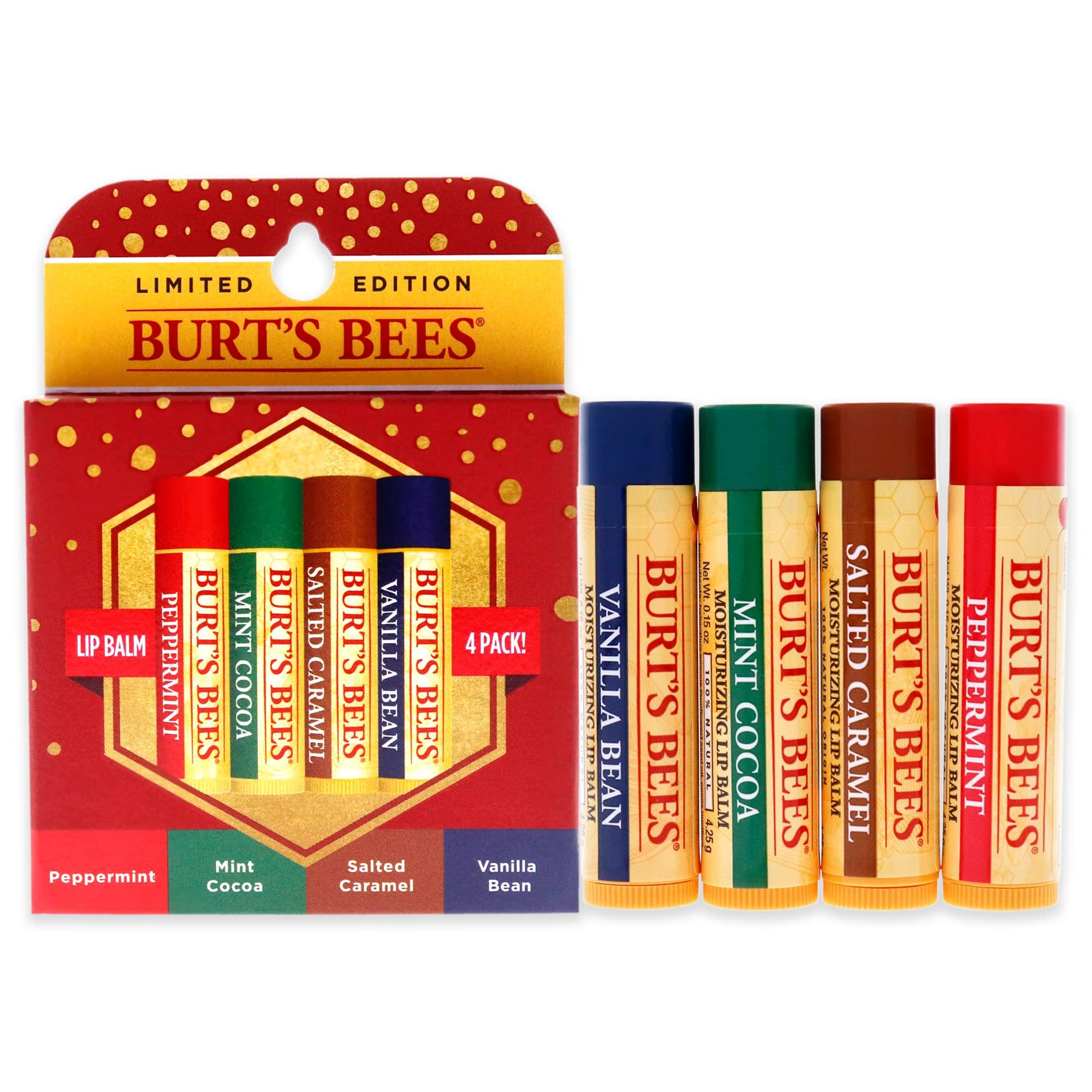 Burts Bees Burts Bees Burts Bees Bliste Kit Limited Edition Unisex 2021 - Lip Balm Pepermint, Mint Cocoa, Salted Caramel, Vanilla Bean SADHB70 4 Piece Set