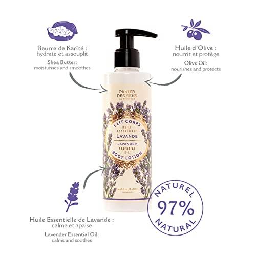 Panier des Sens Panier des Sens - Lavender Body Lotion for Dry Skin - Hydrating Body Cream for Women - Nourishing Fluid Body Moisturizer with Shea Butter & Olive Oil - 97% Natural Ingredients Body Care - 8.45 Floz