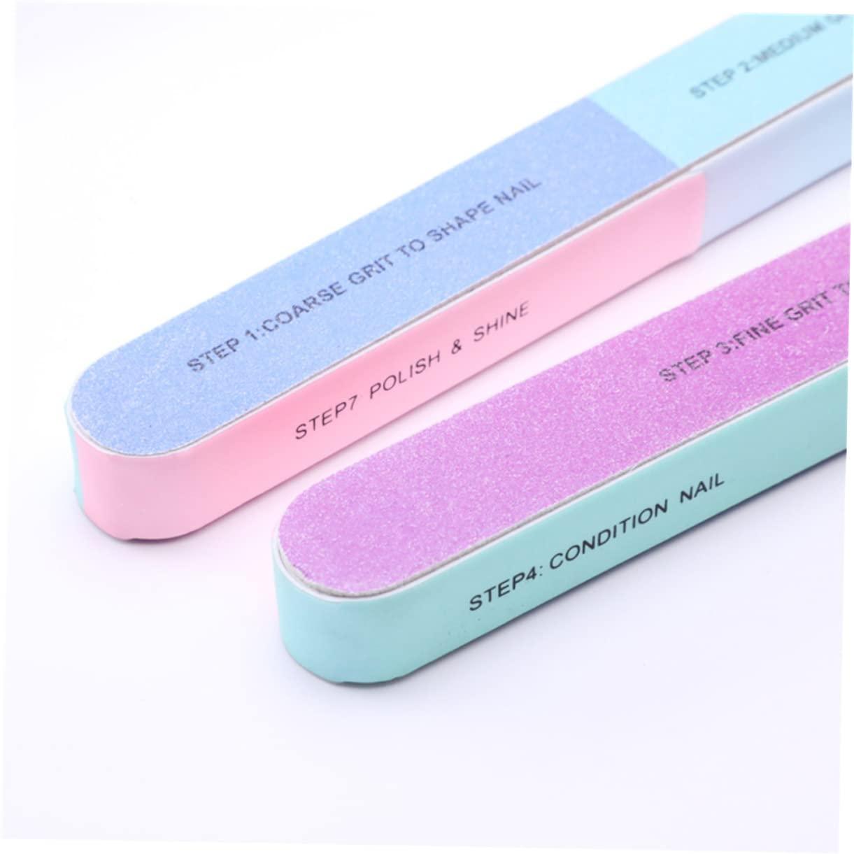 HAPINARY HAPINARY 7-Step Professional Nail Buffer Blocks 6-Sided Nail File Polishing Strip Set for Women Reusable Easy-to-Clean Design