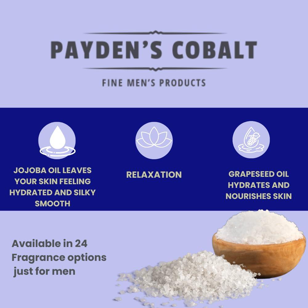 Black Canyon Home and Body Payden's Cobalt Mahogany Moss for Men Scented Epsom Salt Bath Soak with Jojoba Oil, 16 Oz