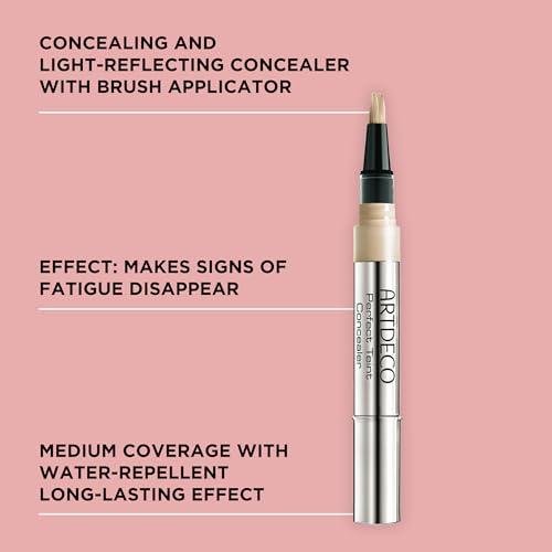 ARTDECO ARTDECO Perfect Teint Concealer - Light Peach N05 - Light-Reflecting Concealer with Brush Applicator - No Signs of Tiredness - Medium Coverage - Water-Resistant - Long Lasting - Makeup - 0.07 Fl Oz