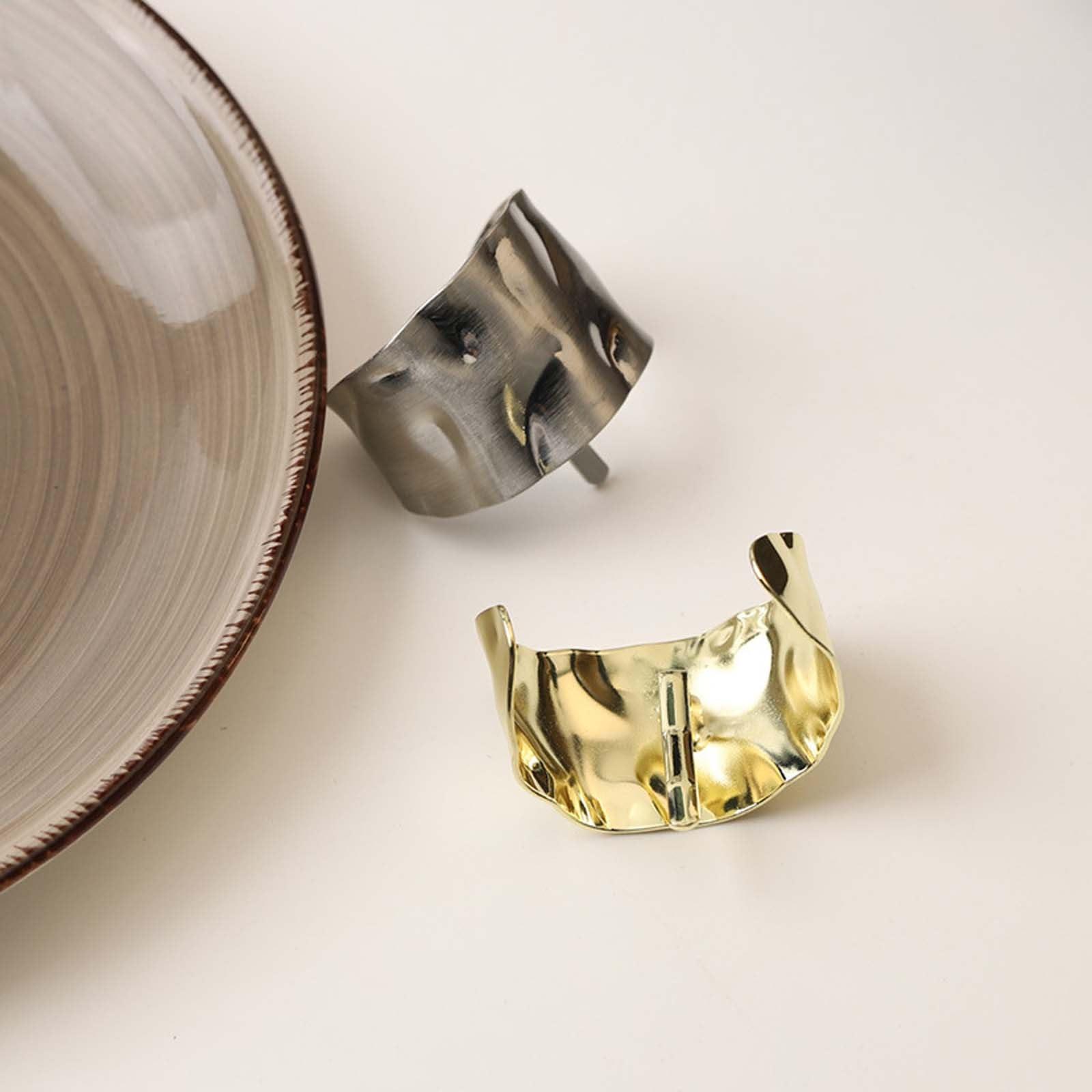 Generic Ponytail Holder Hair Clips, Lava High Ponytail Buckle Hair Cuff, Metal Dress Up Hair Ring, Cuff Hair Tie,Gold Ponytail Cuff,Long Tail Clip with Hooks (Silver (1PC), Narrow side)