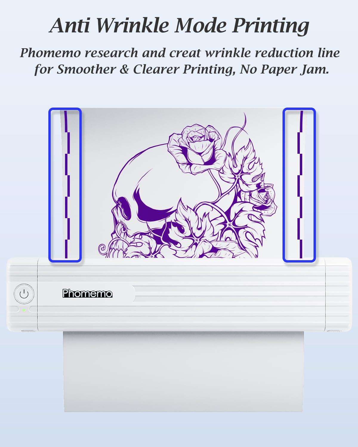 Phomemo Phomemo TP83 Tattoo Stencil Printer, Upgraded Thermal Tattoo Printer Machine with 10pcs Transfer Paper, Wireless Bluetooth Tattoo Printer for Tattoo Artists & Beginners, Compatible with iPad Phone PC