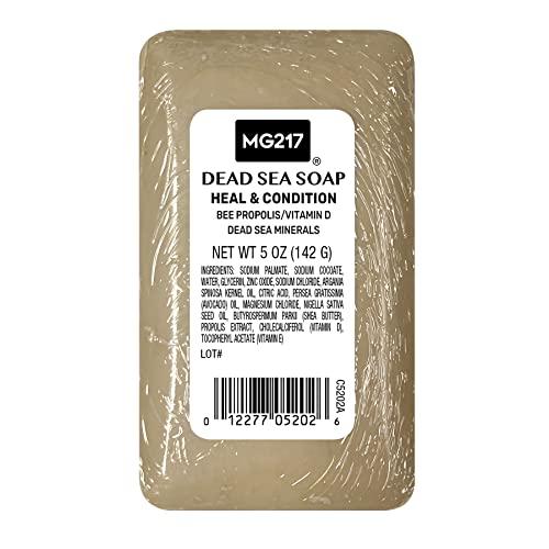 MG217 MG217 Psoriasis Dead Sea Exfoliating Bar Soap, Heal & Condition with Dead Sea Salt, Bee Propolis, Vitamin D3 for Psoriasis Skincare, 5oz (Pack of 2)