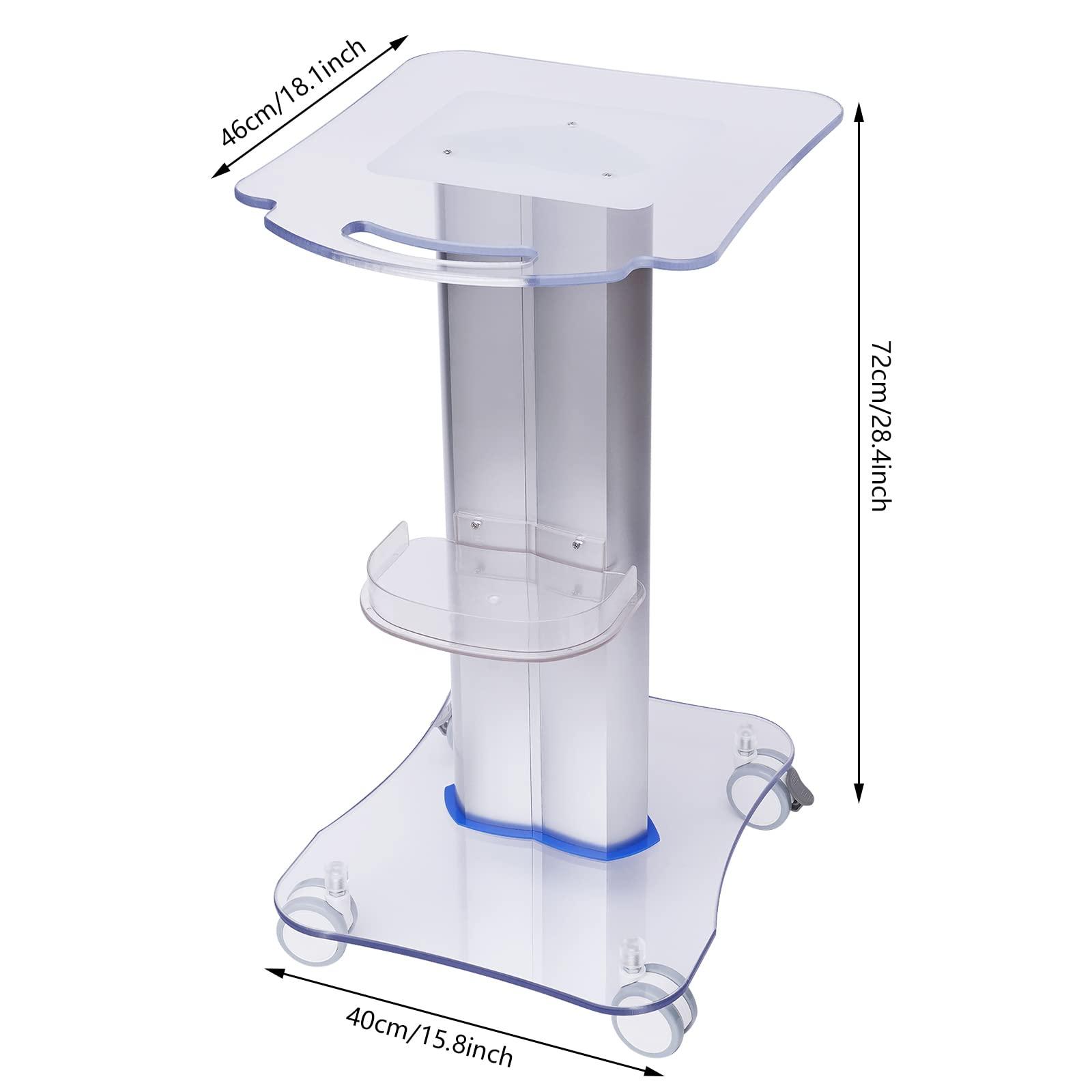 TBVECHI TBVECHI Esthetician Cart, Acrylic Pedestal Rolling Cart, Multil-Function Salon Trolley Cart with Wheels, Beauty Instrument Tray Rolling Cart Load 88lbs, Esthetician Supplies for Esthetician Salon Spa