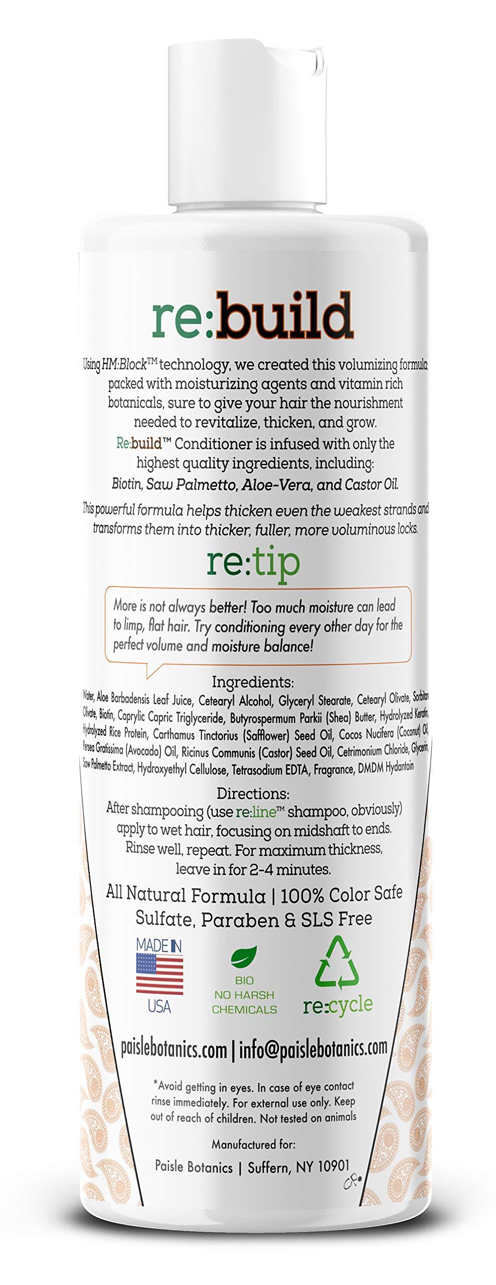 Paisle Botanics NATURAL Volumizing Shampoo and Conditioner for Hair Growth - DHT Blocking Formula with Biotin for Thinning Hair and Hair Loss Prevention for Men & Women