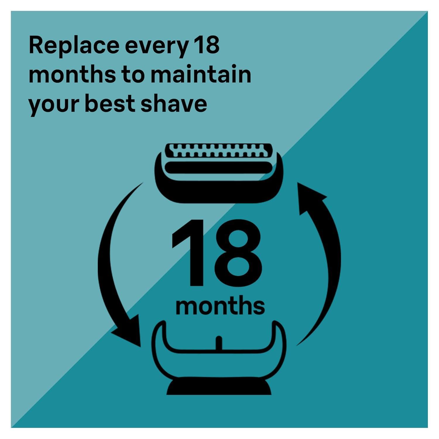 Braun Braun Series 7 Electric Shaver Replacement Head, Easily Attach Your Shaver Head for a Shave as efficient as Day one, Compatible with New Generation Series 7 Shavers, 74S, Silver