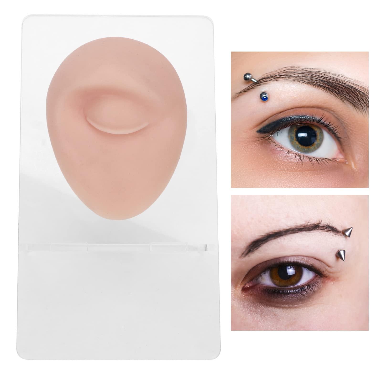 JTLB JTLB Body Piercing Kits, Silicone Piercing Body Model Soft Silicone Ear Mouth Nose Eye Tongue Navel Model with Display Rack for Piercing Practice (Medium Skin Color)