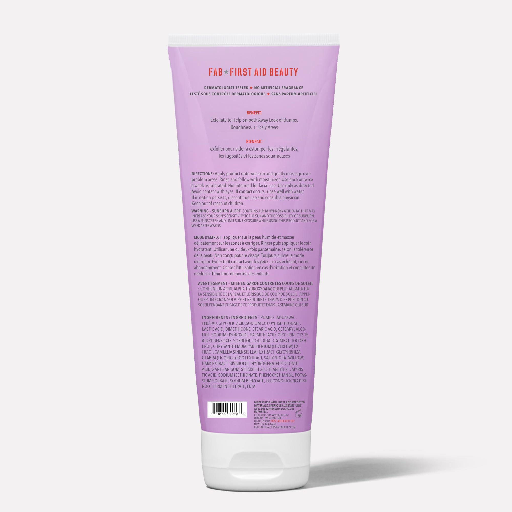 First Aid Beauty First Aid Beauty - KP Bump Eraser Body Scrub with 10% AHA, Keratosis Pilaris Skin Exfoliater with Glycolic and Lactic acids, Helps Reduce Chicken Skin Bumps, Safe for Sensitive Skin, 10 oz