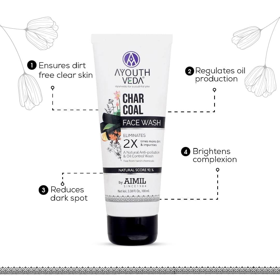 india Activated Charcoal Face Wash|Anti-Polluition, Deep Pore Cleaning & Oil Control |Activated Charcoal for Fresh & Glowing Skin |Face Wash for Men & Women (Pack Of 1; 100ml)