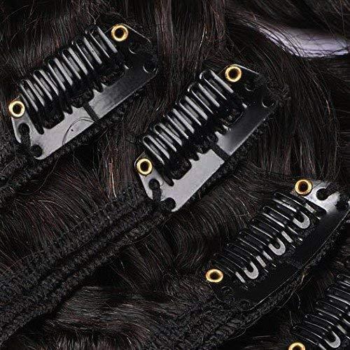 EIAKE Natural Curly Clip in Human Hair Extensions for Black Women Natural Wave Real Human Remy Hair Clip in Extension for African American Natural Hair Extensions Clip ins (16inch, 1 NaturalWave)