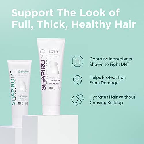 Shapiro MD Hair Growth Experts Hair Loss Shampoo and Conditioner | DHT Fighting Vegan Formula for Thinning Hair Developed by Dermatologists | Experience Healthier, Fuller & Thicker Looking Hair – Shapiro MD | 1-Month Supply