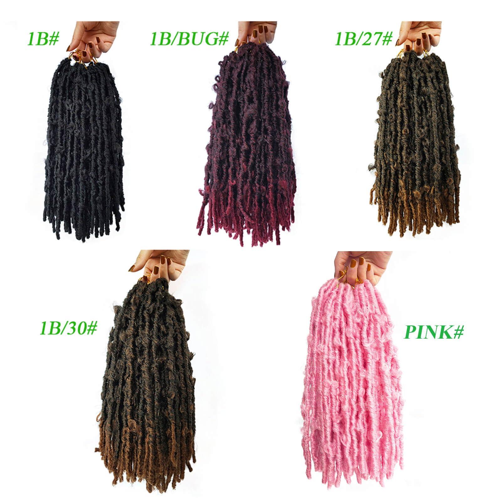 VCHIDO 8 Packs Pre Looped Butterfly Locs Crochet Hair 12 Inch Burgundy Red Distressed Locs Crochet Braids Soft Butterfly Faux Locs Crochet Hair (12Inch,Ombre Burgundy)