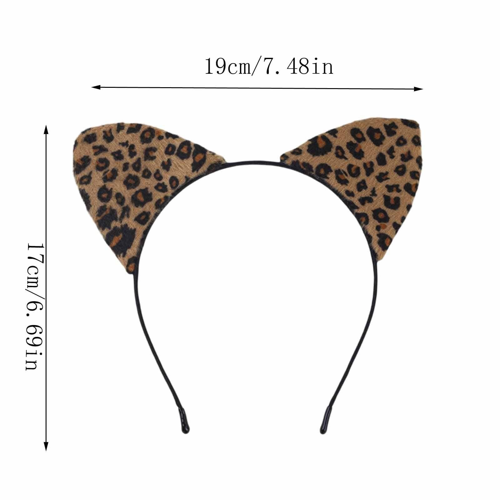 Generic Leopard Cat Ears Headband,Leopard Cat Ears Headband, Cheetah Ears, for Halloween Costume Cosplay or Party Decoration (2PCS, One Size)