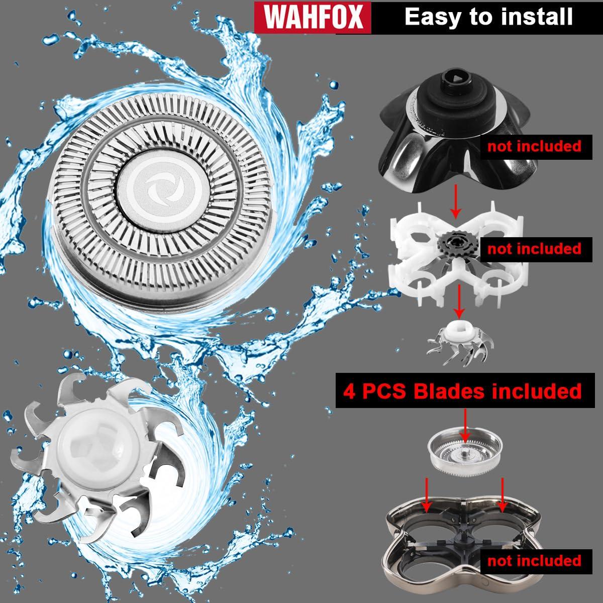 WAHFOX 4 pcs Shaver Replacement Blades for Skull Shaver Pitbull Replacement Blades for Carver Pitbull Gold PRO/Platinum PRO/Silver PRO Pitbull Gold Replacement Heads