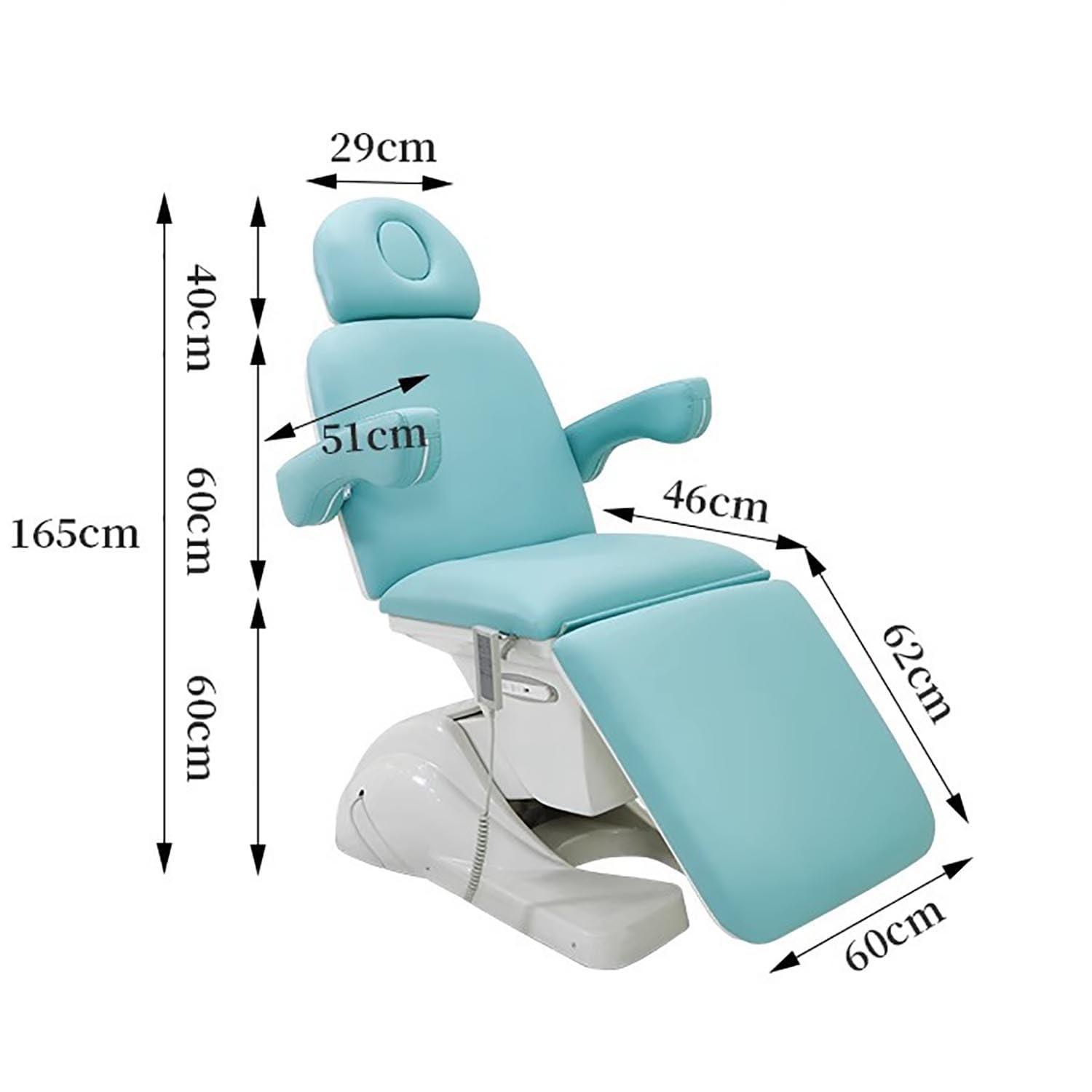 Boiyttylle Boiyttylle 3 Motors Electric Facial Chair Full Electrical Massage Table Dental Bed Adjustable Reclining Chair for Podiatry Tattoo Spa Salon All Purpose Bed Chair,Blue