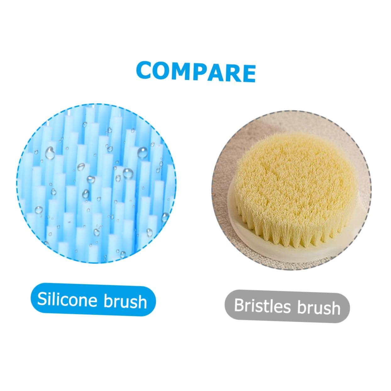 MERRYHAPY MERRYHAPY Silicone Bath Brush Back Scrub Brush Body Wash Scrubber Shower Brush Cleaning Brush Back Scrubber for Shower Bath Body Brush Back Brush for Shower Handle Blue