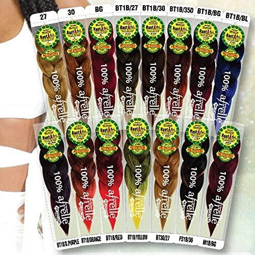 Rastafri RastAfri Pre-Stretched Silky Braiding Hair (5 Single Packs, #BT 1B/30)