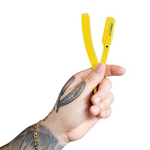 GRAVITY RAZORS Professional Straight Razor - Minimal Exposure Straight Razor Kit with 10 Gravity Premium Blades.5mm Exposed ("The OG")