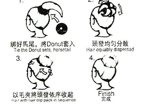 AnHua AnHua 1PC Hair Styling Tool Hair Bun Ring Donut Extra- Large 10cm Former Doughnut Shaper Ring Styling Roll Updo (Black)