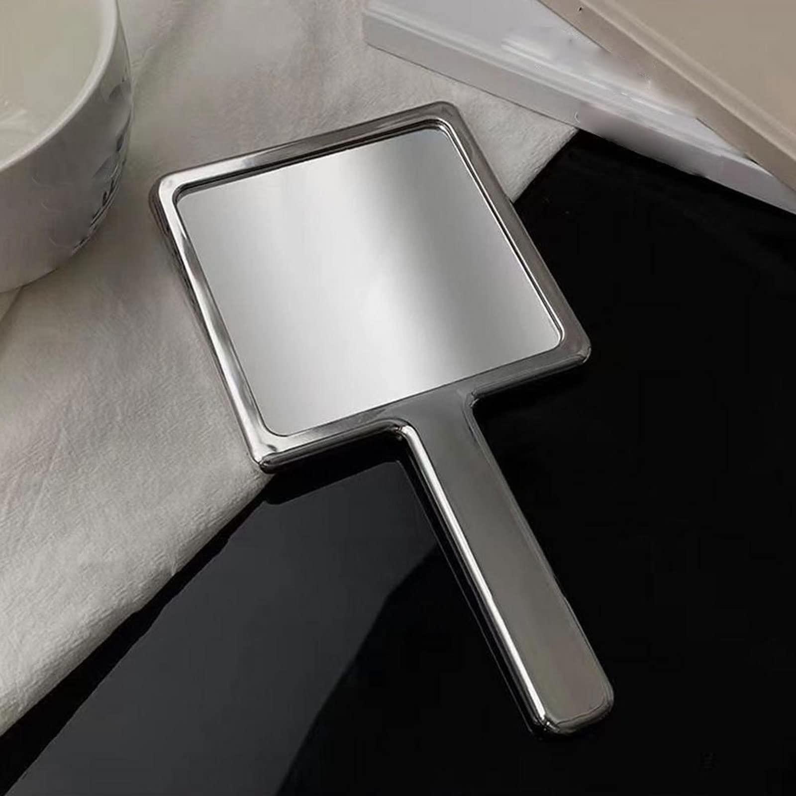 GRCQLWT GRCQLWT Vanity Mirror 1pc Women\'s Silver Vanity Mirror with Handle Frame Square Vanity Table Portable Vanity Mirror Makeup Cosmetics