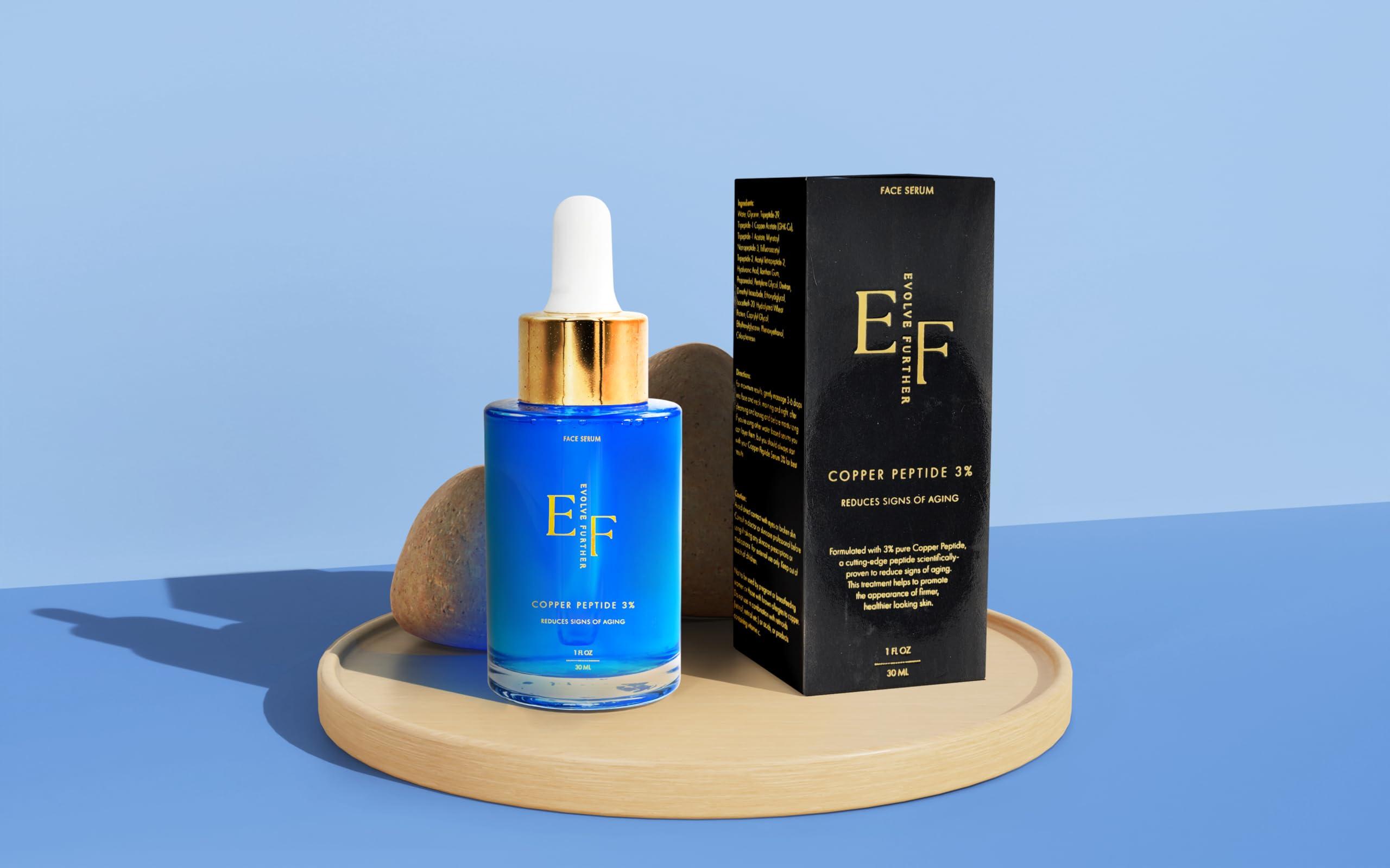 NinthAvenue Basics Copper Peptides Serum For Face - Strongest Available - Copper Peptide 3% - Powerful Anti-Aging Formula to Hydrate Skin, Reduce Wrinkles and Plump - 1.0 oz