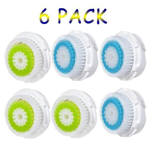 Acosexy Facial Cleansing Brush Heads,Face Brush Head Replacements Compatible with Clarisonic Mia 1, Mia 2, Mia Fit, Alpha Fit, Smart Profile Uplift,Deep Pore and Sensitive6 Pack