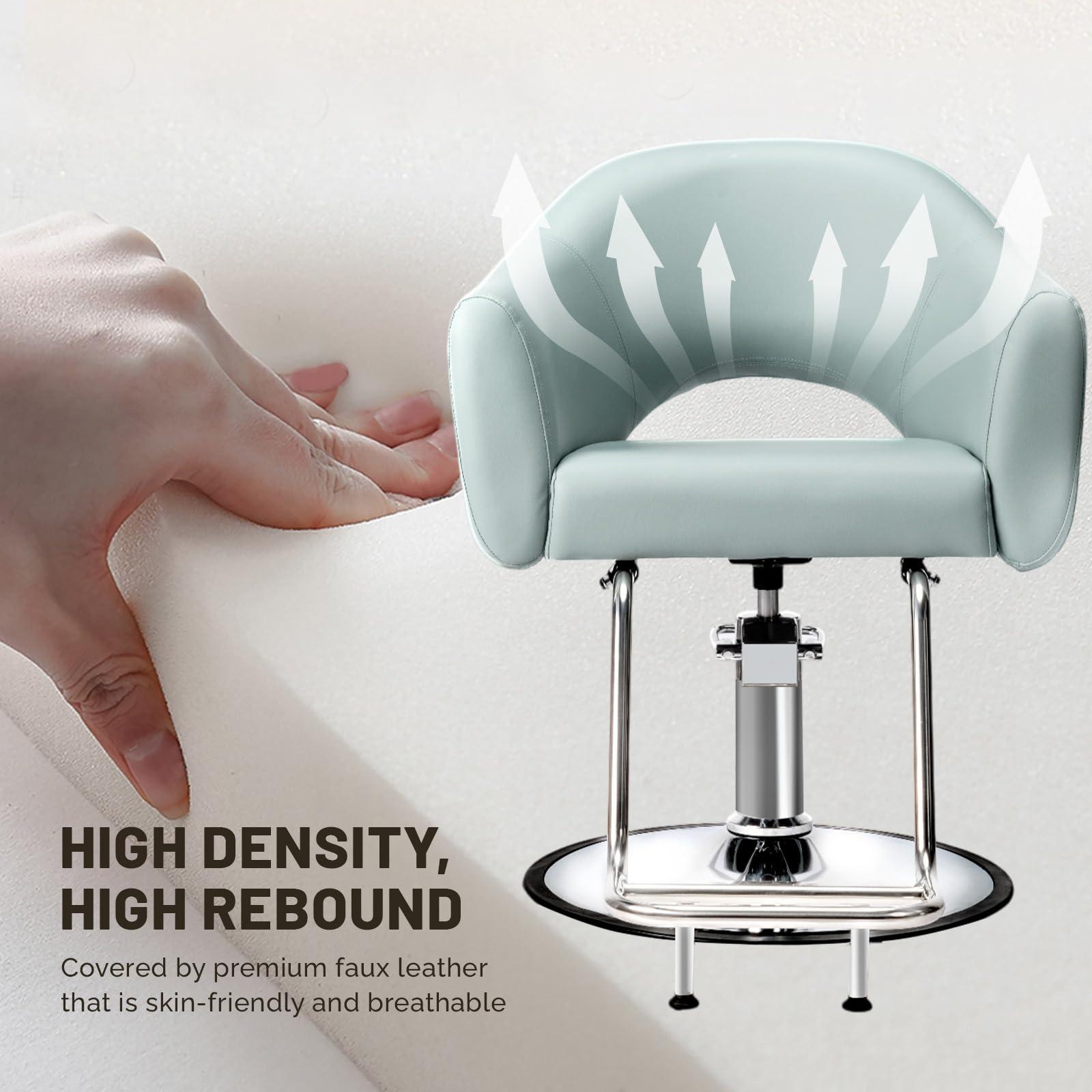 OmySalon OmySalon Hair Salon Chair for Hair Stylist with Thick Cushion & Wide Footrest, Hydraulic Barber Chair Heavy Duty 360Swivel, Styling Chair for Women Hairdresser Home Barbershop