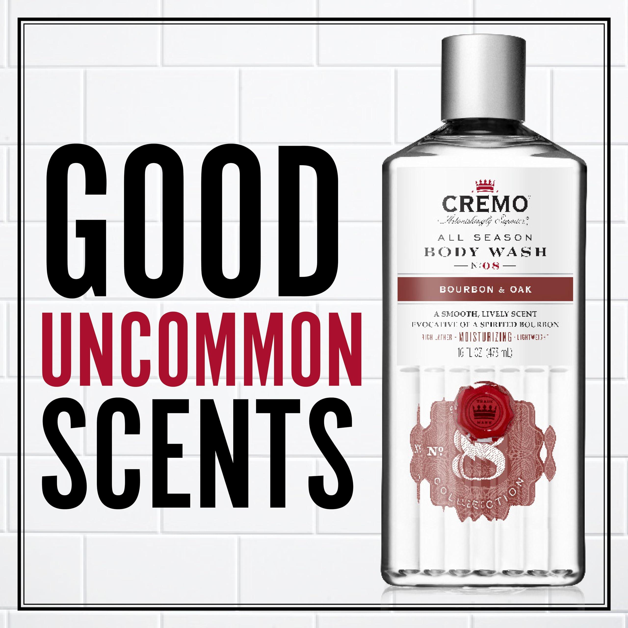 Cremo Cremo Men\'s Body Wash Bundle with Silver Water & Birch and Bourbon & Oak Scents, 16 Fl Oz Each