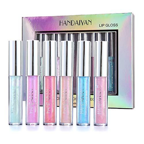 COOSA COOSA Glitter Liquid Lipsticks Set 6 color Diamond Shimmer Metallic Lipstick Waterproof Long Lasting Makeup Kit Face Eye Glow Shimmer Shinning Lip Gloss Set