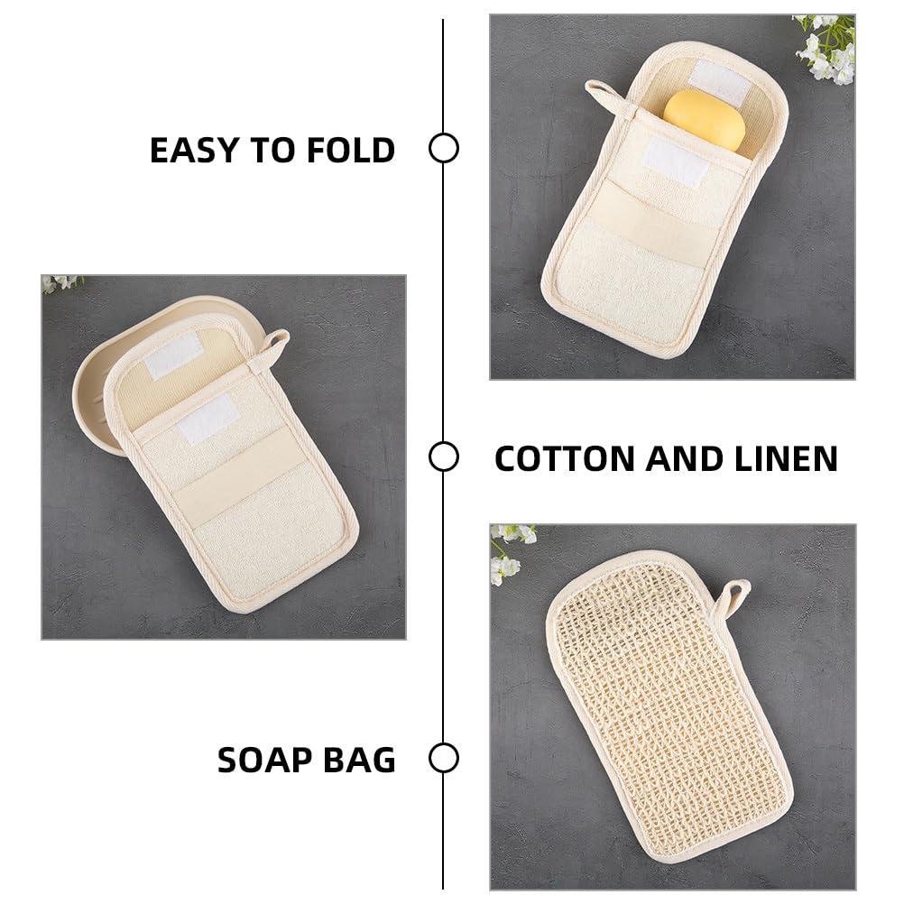 Healvian Healvian 2pcs Bar Soap Bag,Cotton Linen Exfoliating Soap Pouch,Soap Saver for Bar Soap,Soap Scrubber Pouch,Soap Bar Bag for Bath Shower,Soap Exfoliating Bag,Reusable Soap Mesh,Soap Saver Pocket