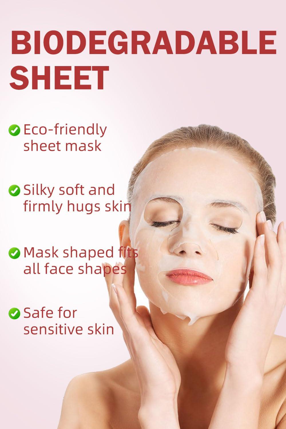 IREV Face Masks Skincare, Christmas Gifts for Women, Facial Masks for Women Skin Care, Beauty Rose Sheet Masks, Bulk Face Mask Skin Care, Beauty Masks Gifts, Hydrating Face Masks, Facial Masks 10 Sheets