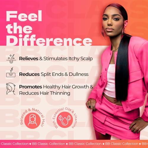 BB Bronner Bros BB Argan Oil & Coconut Super Gro - Hair Gel for Dry Itchy Scalp Treatment, Moisturizer, Reduces Dryness & Split-Ends - Made with Vitamin A, E, D, Sage, Argan Oil & Coconut Oil - 6 oz