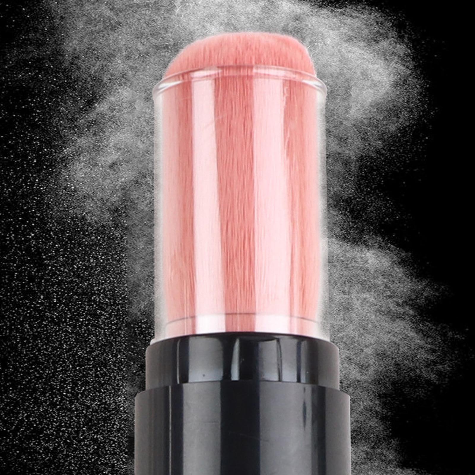 Generic Refillable Powder Brush, Refillable Powder Brush for Loose Powder, Soft Bristles Retractable Makeup Powder Brush, Portable Travel Powder Brush for Makeup Beginners Beauty Lovers