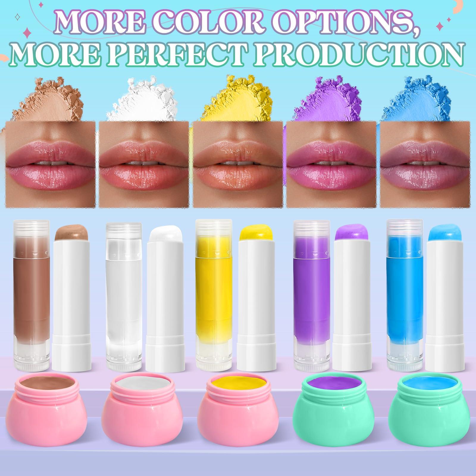 Jcoos Lip Balm Making Kit JCOOS Diy Lip Balm Kit Make Your Own Lip Gloss Making Kit, Moisturizing Lip Balm Base, Natural Beeswax, Lip Balm Containers, Lip Gloss Flavoring Oil, Crafts for Teens, Kids, Adults