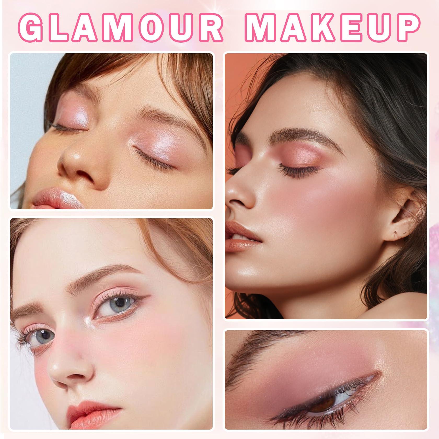 QIUFSSE QIUFSSE Pink Eyeshadow Single Eyeshadow,Matte Ultra Fine Lightweight Powder Multiuse Blendable Makeup Eyeshadow for Women Girls,High Pigment Daily Warm Tone Eyes Makeup(Half Pink)