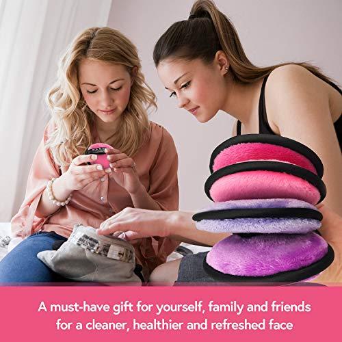 MARY LAVENDER Mary lavender Multifunctional Makeup Remover Pads for Face Eyes 8 Pack, Washable Reusable Face Cleansing Wipes Puff, Makeup Remover Cloth, Powder Puff, Cotton Pads Cotton Rounds Makeup Wipes
