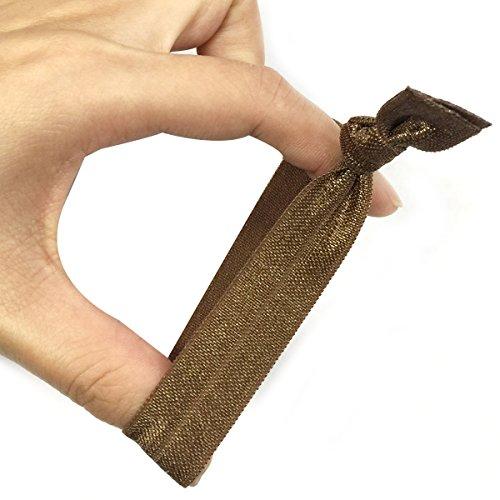 allydrew allydrew 10 Pack Elastic Hair Ties Ribbon Hair Ties Ponytail Holders No Crease Hair Ties Ouchless Hair Ties, Casual Shimmer