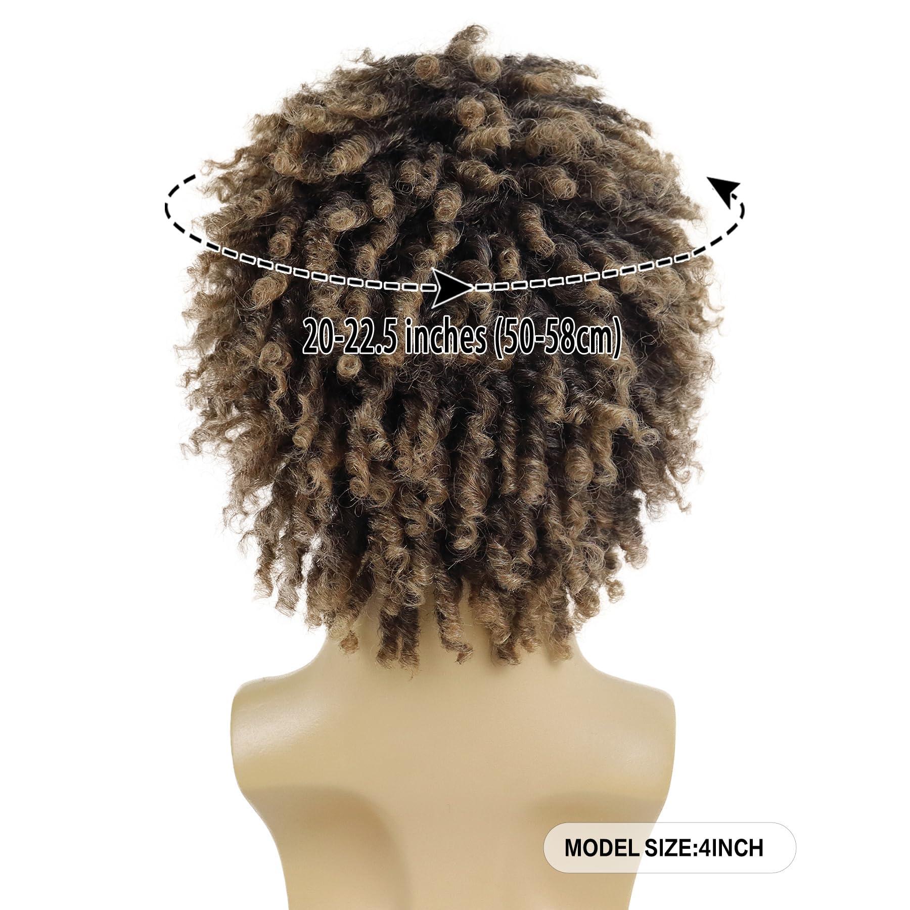 GNIMEGIL GNIMEGIL Ombre Blonde Dreadlock Wig Male Short Braided Wigs Fake Dreads Men Guys Wig Natural Afro Synthetic Hair Braids Short Braid Wig - Faux Locs Boy Wigs Costume