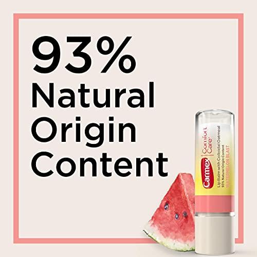 Carmex Carmex Comfort Care Lip Balm Sticks with Colloidal Oatmeal, Watermelon Blast Flavor, 6 Count (3 Packs of 2)