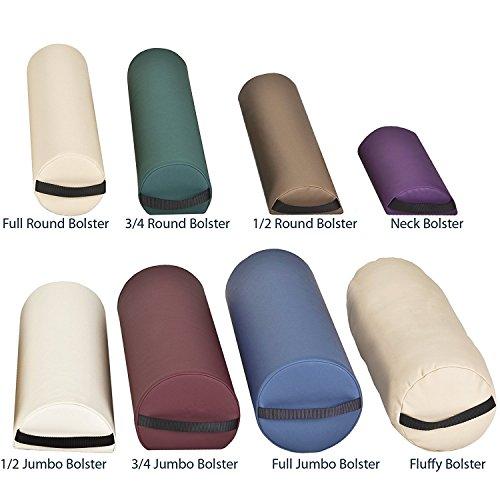EarthLite EARTHLITE Massage Bolster Pillow Half Jumbo Durable, Easy to clean 100% PU Upholstery incl. Strap Handle/Professional Quality CFC-FREE/Back Pain Relief, Vanilla Crme