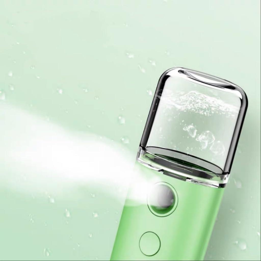 LeoJiang Mini Facial Steamer for Facial Deep Cleaning Portable Facial Steamer Facial Sprayer Handy Face Humidifier Mister Beauty Skin Care USB Rechargeable Facial Sprayer Machine 30ml Green