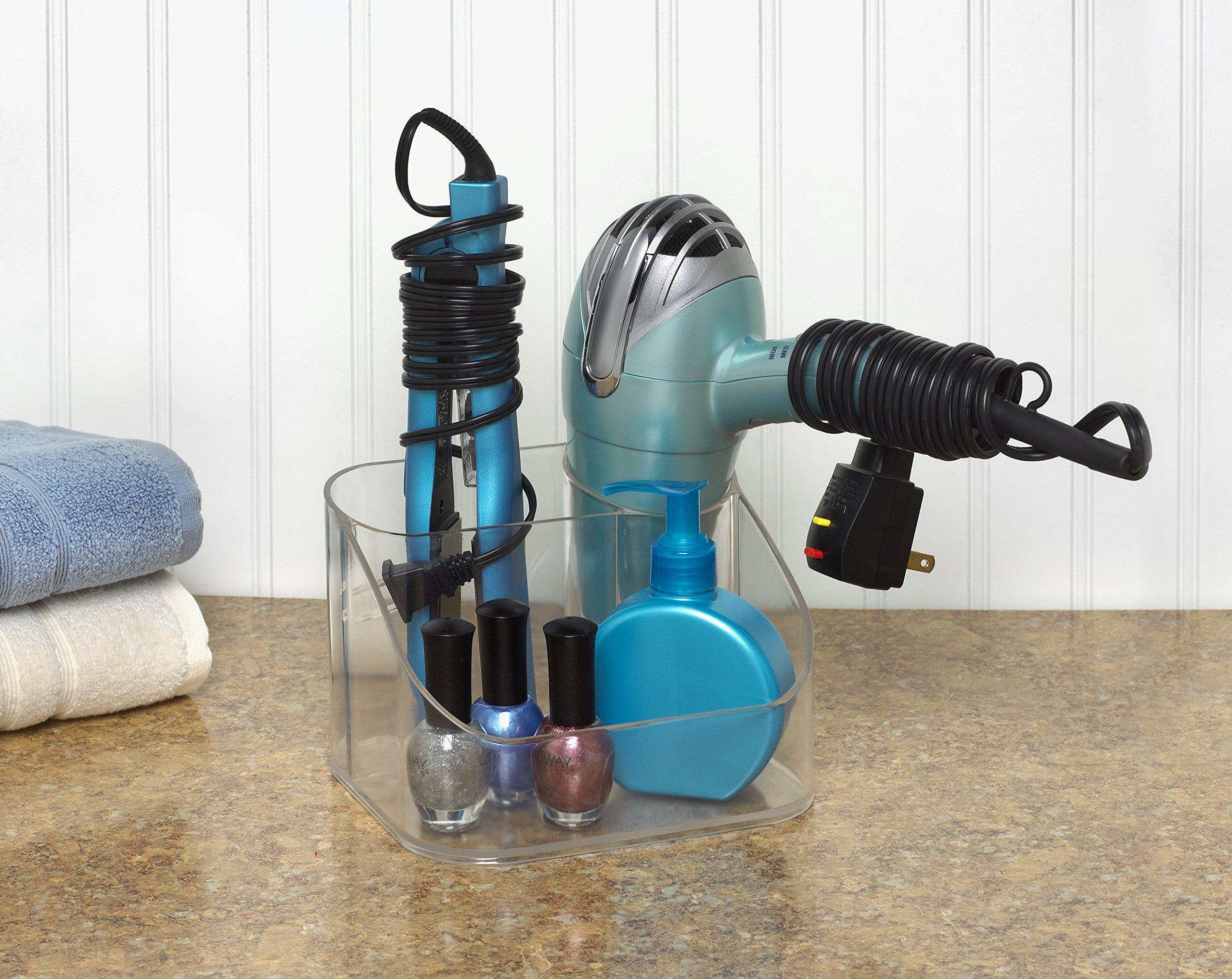 Spectrum Spectrum Diversified 02650 Contour Countertop Hair Care Caddy, Clear