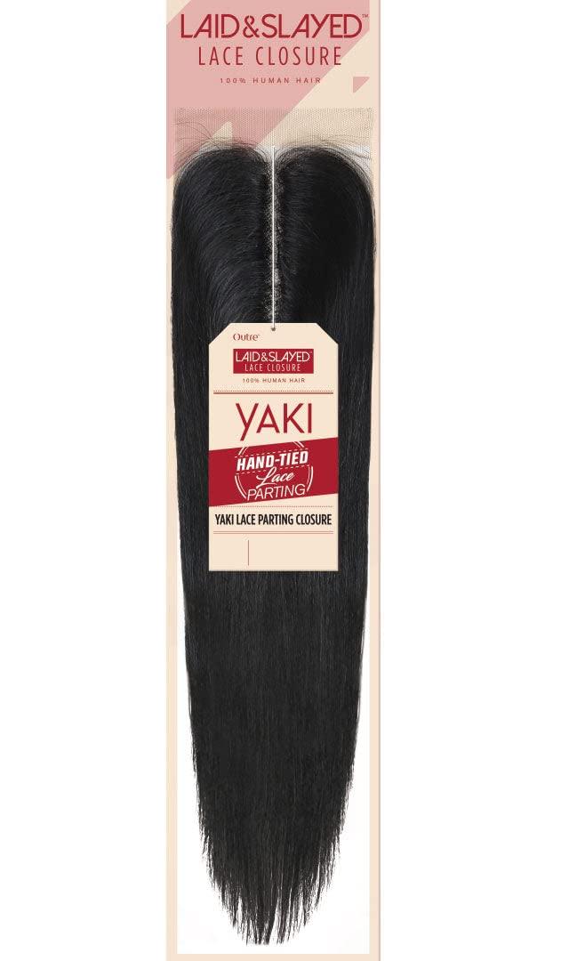 Outre Outre Laid & Slayed Lace Closure Short, Medium Length Straight Style Unprocessed Human Hair Pieces - YAKI LACE PARTING PIECE 10 (DR27)