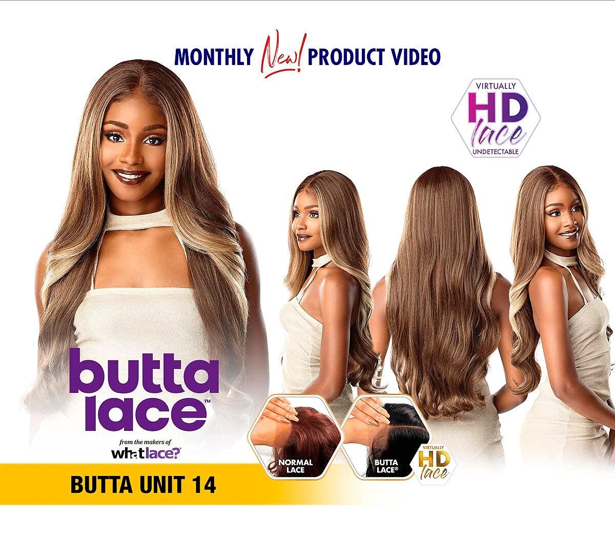 Sensationnel Sensationnel Butta lace wigs - unit 14 extra wide 5 inch deep parting synthetic preplucked hairline glueless lacefront (1 JETBLACK)